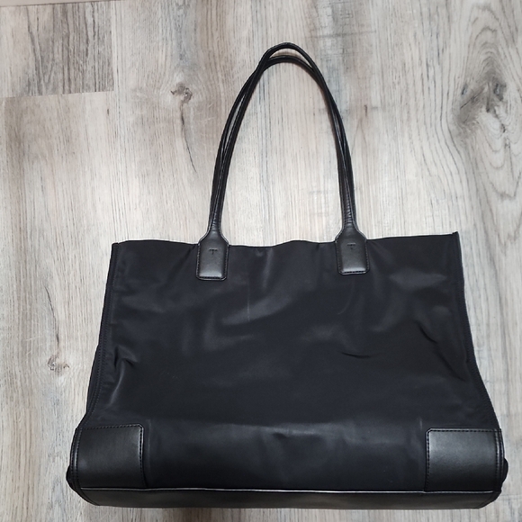 Tory Burch Ella Black Nylon Tote HandBag - Picture 3 of 17